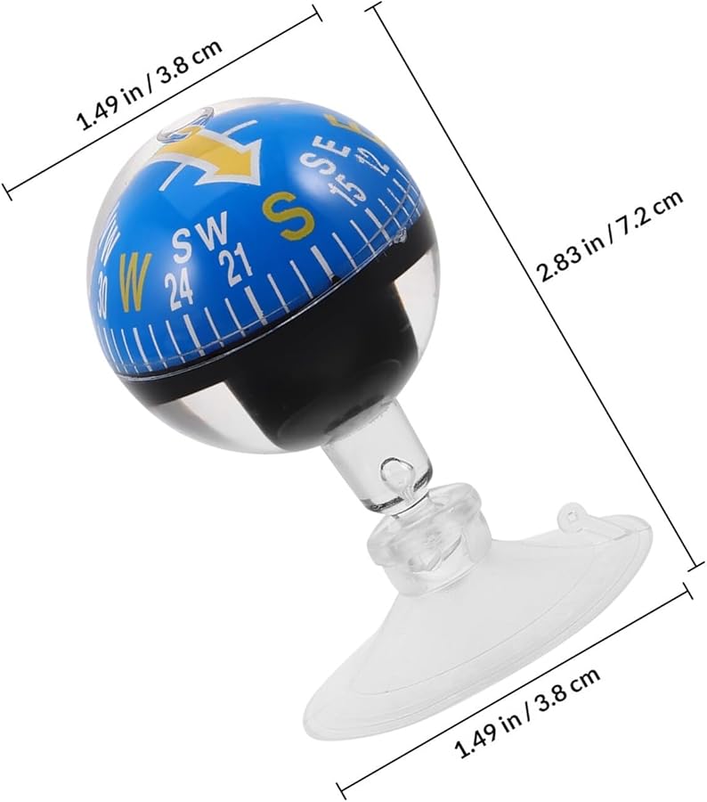 Veemoon 38 مم كوب شفط بلاستيكي أزرق لبوصلة لوحة قيادة السيارة للملاحة البحرية والمشي لمسافات طويلة في الهواء الطلق - Image 2